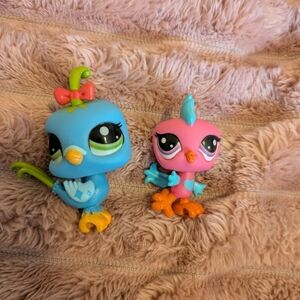 Littlest Pet Shop Blue and Pink Bird Figures G7 #40 & #66